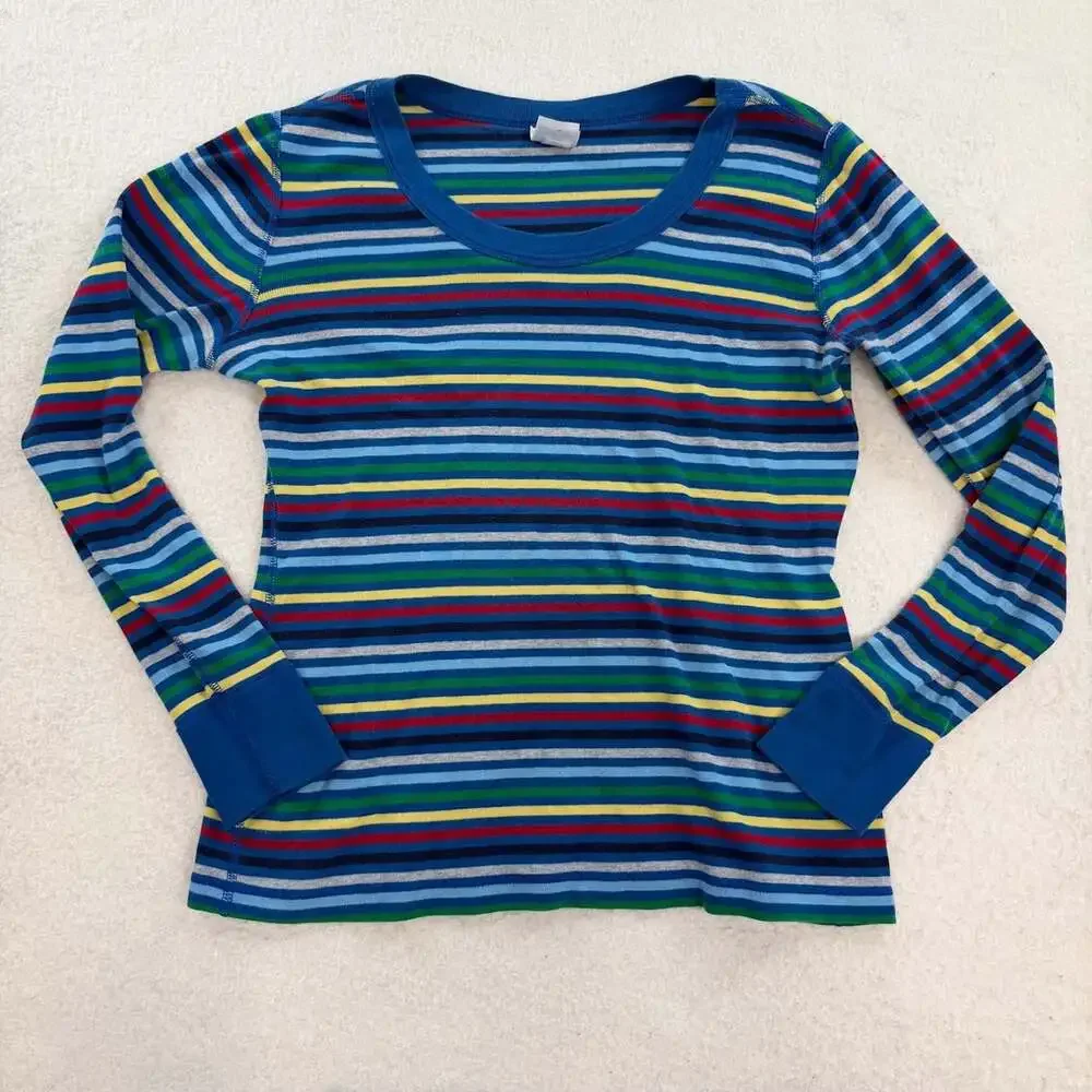 Hanna Andersson Kid's Striped Long John Pajama Set Rainbow Size S/M